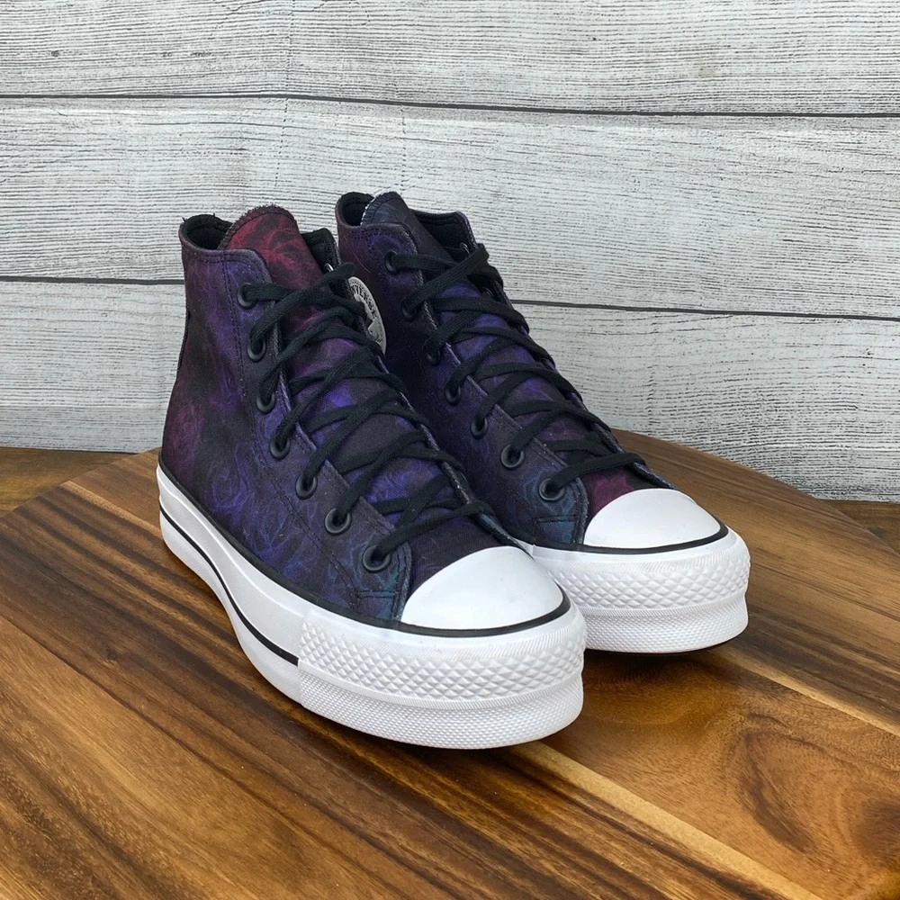 Converse Chuck Taylor All Star Hi Lift Purple Roses Shoe Women’s Sneaker Size 7